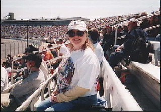 This is me sitting in the stands at New Hampshire International Speedway in July, 2002!